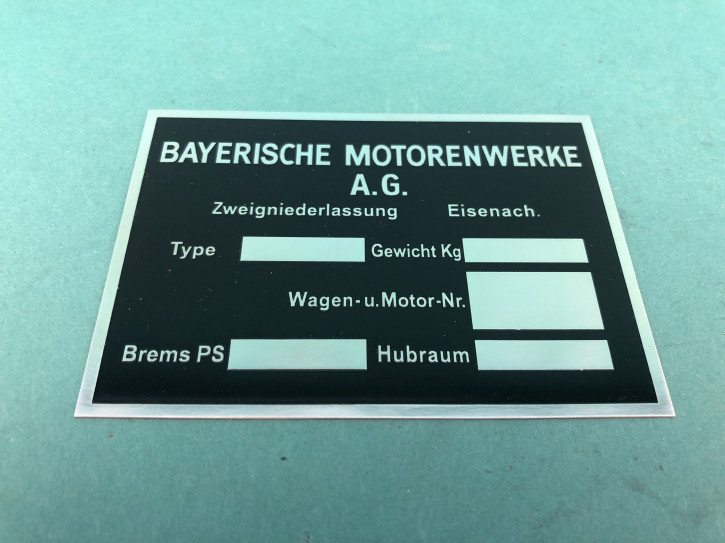 Typenschild BMW 303 309 315