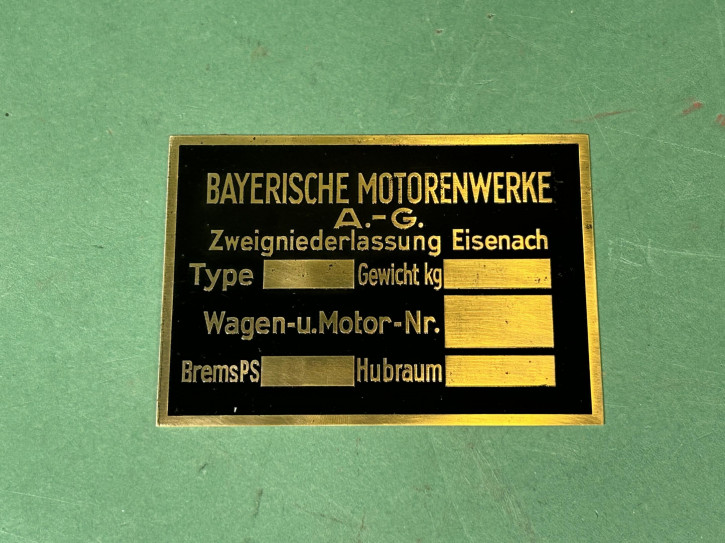 Typenschild BMW 303 309 315